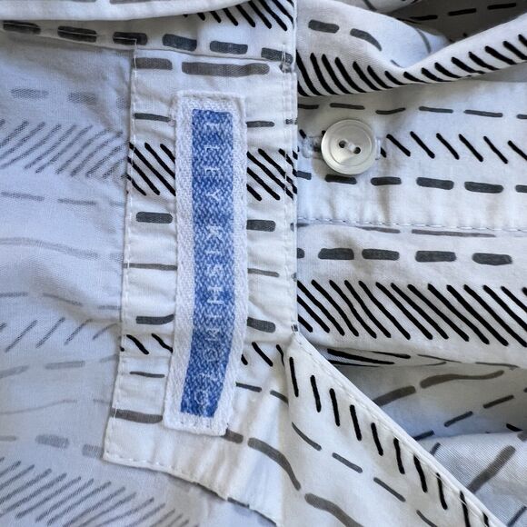 Eley Kishimoto White Black Geometric Blouse Tie Waist Cotton, Size 12 - Picture 8 of 10